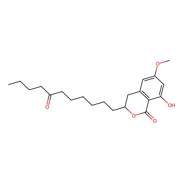 2D Structure of 8-Hydroxy-6-methoxy-3-(7-oxoundecyl)-3,4-dihydroisochromen-1-one