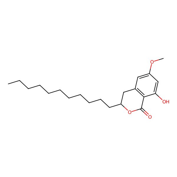 2D Structure of 8-Hydroxy-6-methoxy-3-undecyl-3,4-dihydroisochromen-1-one
