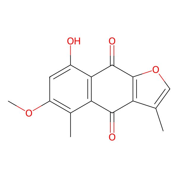 2D Structure of 8-Hydroxy-6-methoxy-3,5-dimethylbenzo[f][1]benzofuran-4,9-dione