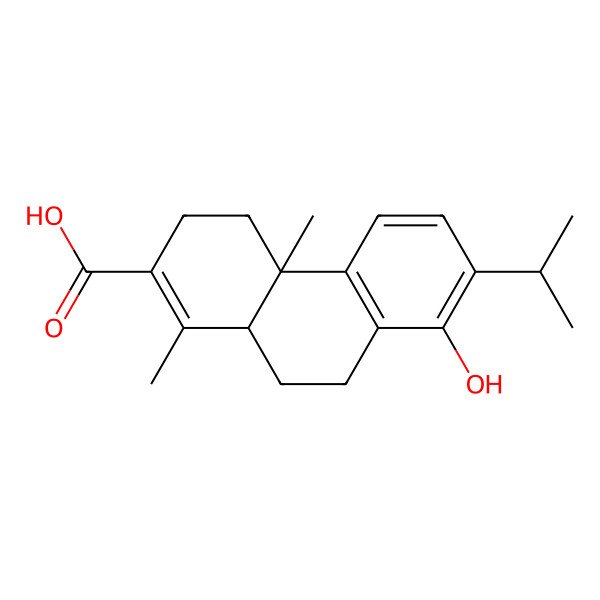 2D Structure of 8-Hydroxy-7-isopropyl-1,4a-dimethyl-3,4,4a,9,10,10a-hexahydro-2-phenanthrenecarboxylic acid