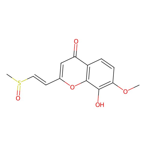 2D Structure of 8-hydroxy-7-methoxy-2-[(E)-2-methylsulfinylethenyl]chromen-4-one