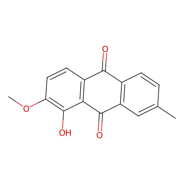 2D Structure of 8-Hydroxy-7-methoxy-2-methylanthraquinone