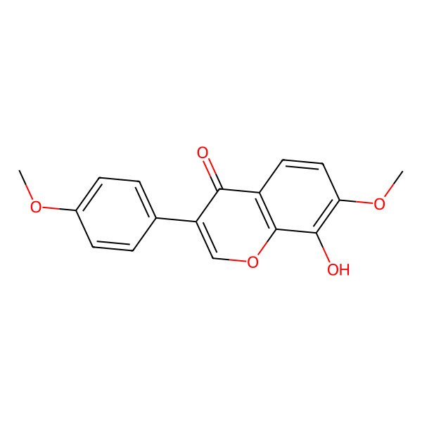 2D Structure of 8-Hydroxy-7-methoxy-3-(4-methoxyphenyl)chromen-4-one 2D Structure of 8-Hydroxy-7-methoxy-3-(4-methoxyphenyl)chromen-4-one