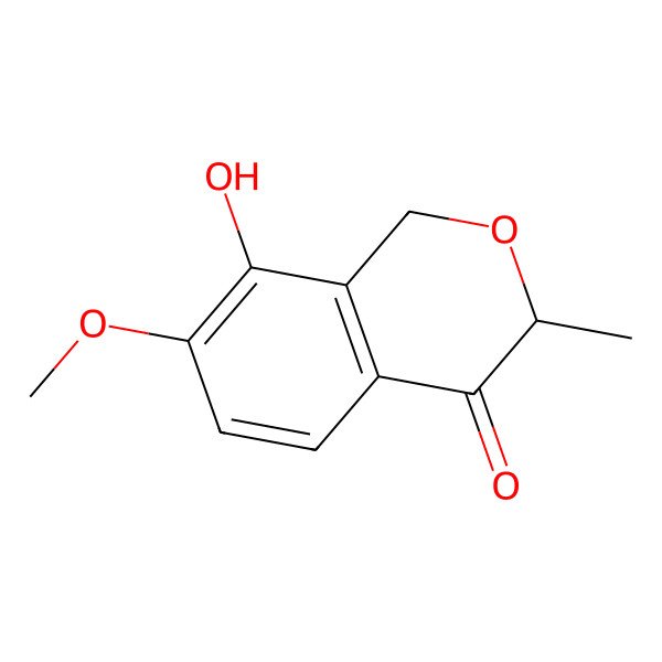 2D Structure of 8-hydroxy-7-methoxy-3-methyl-1H-isochromen-4-one