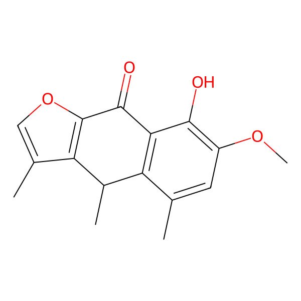 2D Structure of 8-hydroxy-7-methoxy-3,4,5-trimethyl-4H-benzo[f][1]benzofuran-9-one