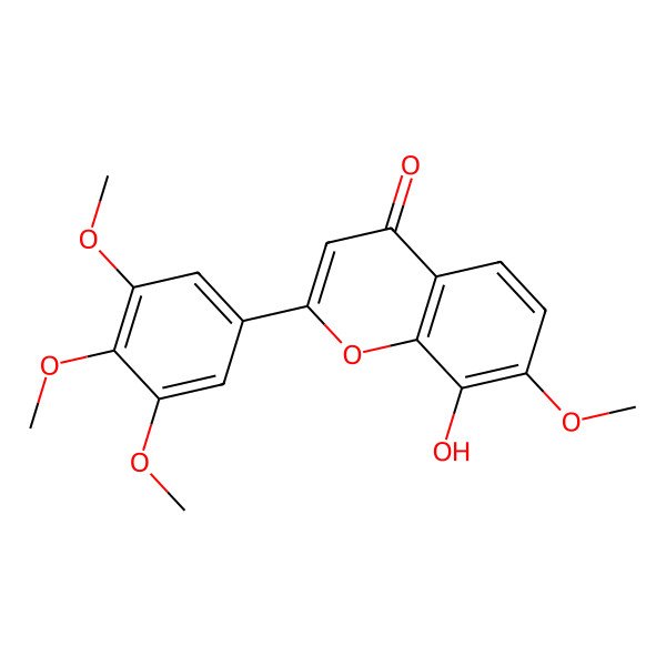 2D Structure of 8-Hydroxy-7,3',4',5'-tetramethoxyflavone
