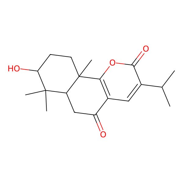 2D Structure of 8-hydroxy-7,7,10a-trimethyl-3-propan-2-yl-6a,8,9,10-tetrahydro-6H-benzo[h]chromene-2,5-dione