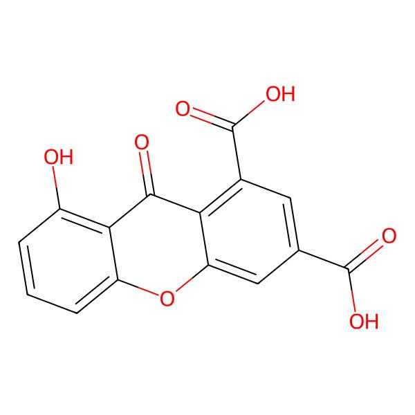 2D Structure of 8-Hydroxy-9-oxo-9H-xanthene-1,3-dicarboxylic acid
