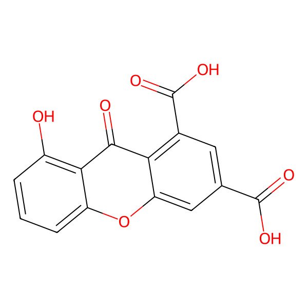 2D Structure of 8-Hydroxy-9-oxo-9H-xanthene-1,3-dicarboxylic acid 2D Structure of 8-Hydroxy-9-oxo-9H-xanthene-1,3-dicarboxylic acid