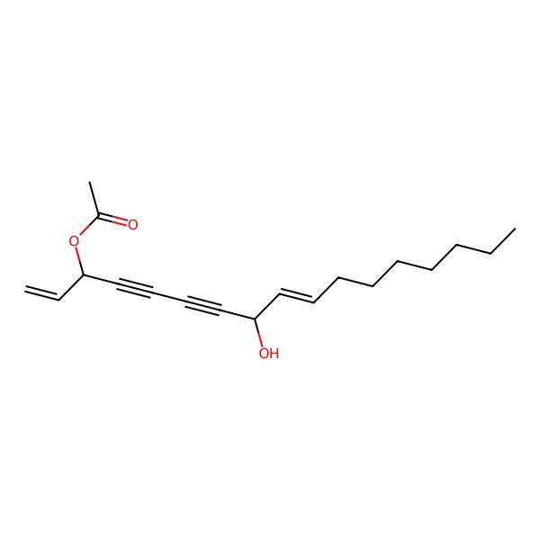 2D Structure of 8-Hydroxyheptadeca-1,9-dien-4,6-diyn-3-yl acetate