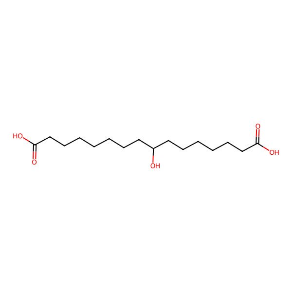 2D Structure of 8-Hydroxyhexadecanedioic acid