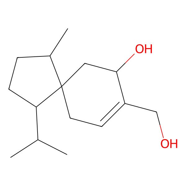 2D Structure of 8-(Hydroxymethyl)-1-methyl-4-propan-2-ylspiro[4.5]dec-7-en-9-ol