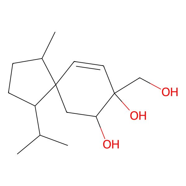 2D Structure of 8-(Hydroxymethyl)-1-methyl-4-propan-2-ylspiro[4.5]dec-9-ene-7,8-diol