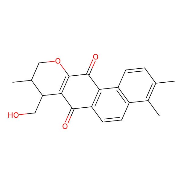 2D Structure of 8-(hydroxymethyl)-3,4,9-trimethyl-9,10-dihydro-8H-naphtho[2,1-g]chromene-7,12-dione