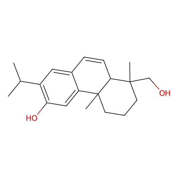 2D Structure of 8-(Hydroxymethyl)-4b,8-dimethyl-2-propan-2-yl-5,6,7,8a-tetrahydrophenanthren-3-ol