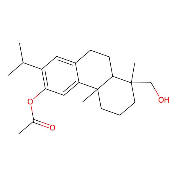 2D Structure of [8-(Hydroxymethyl)-4b,8-dimethyl-2-propan-2-yl-5,6,7,8a,9,10-hexahydrophenanthren-3-yl] acetate