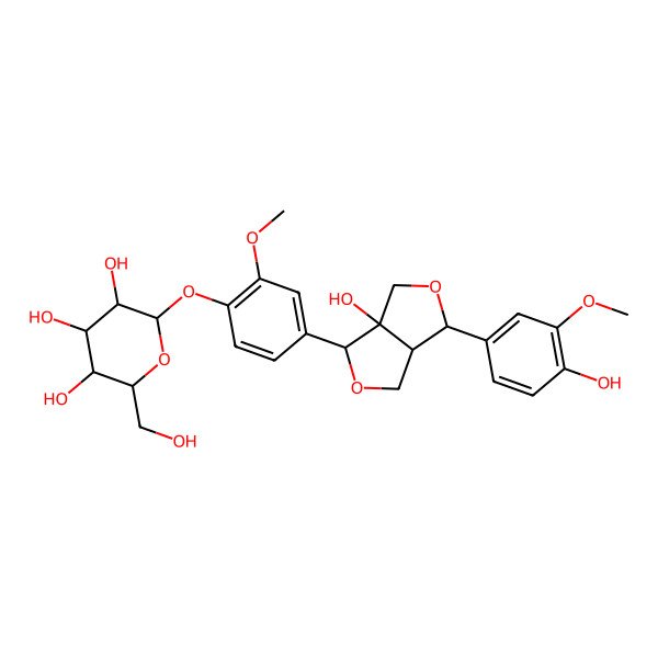 2D Structure of 8-Hydroxypinoresinol 4-glucoside