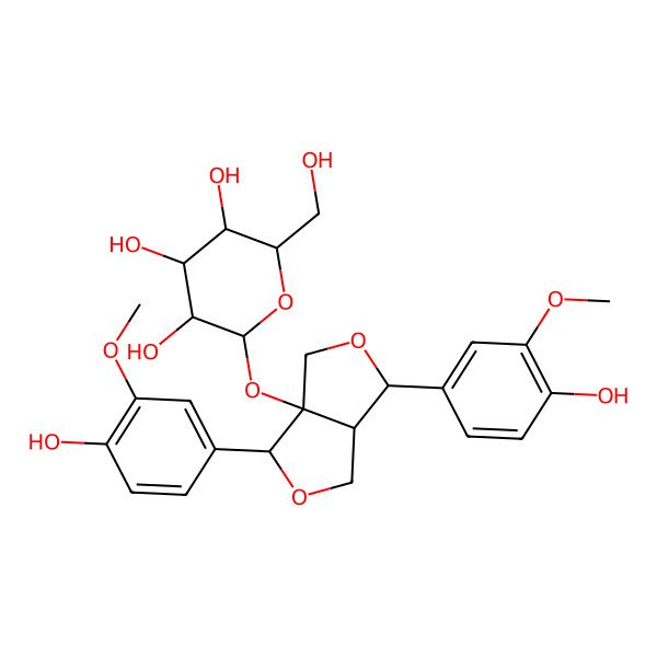 2D Structure of 8-Hydroxypinoresinol 8-glucoside