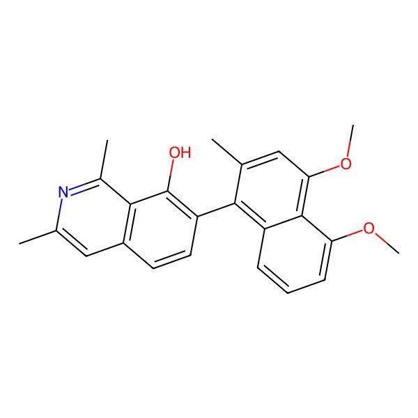 2D Structure of 8-Isoquinolinol, 7-(4,5-dimethoxy-2-methyl-1-naphthalenyl)-1,3-dimethyl-
