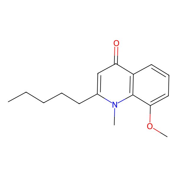 2D Structure of 8-Methoxy-1-methyl-2-pentylquinolin-4-one