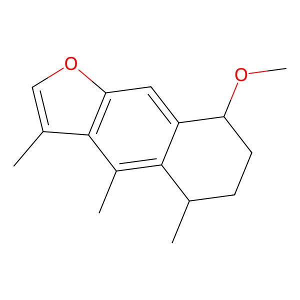 2D Structure of 8-Methoxy-3,4,5-trimethyl-5,6,7,8-tetrahydrobenzo[f][1]benzofuran