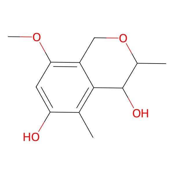 2D Structure of 8-methoxy-3,5-dimethyl-3,4-dihydro-1H-isochromene-4,6-diol