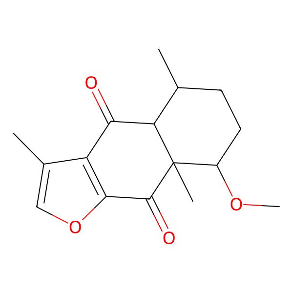 2D Structure of 8-methoxy-3,5,8a-trimethyl-5,6,7,8-tetrahydro-4aH-benzo[f][1]benzofuran-4,9-dione