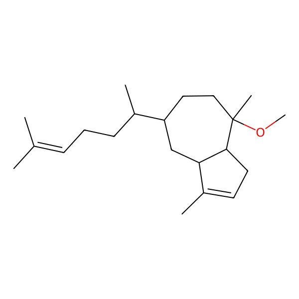 2D Structure of 8-methoxy-3,8-dimethyl-5-(6-methylhept-5-en-2-yl)-3a,4,5,6,7,8a-hexahydro-1H-azulene