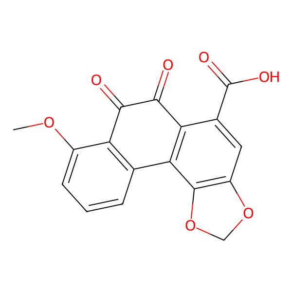 2D Structure of 8-Methoxy-6,7-dioxonaphtho[2,1-g][1,3]benzodioxole-5-carboxylic acid