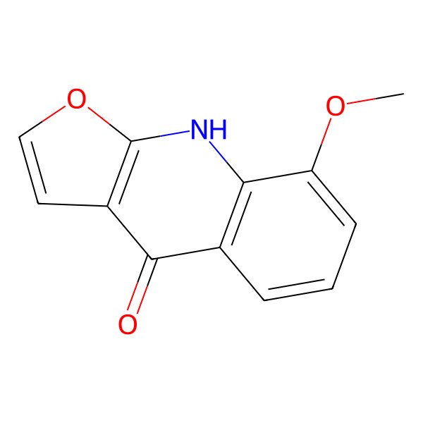 2D Structure of 8-methoxy-9H-furo[2,3-b]quinolin-4-one