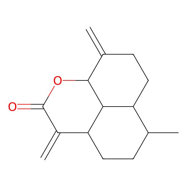 2D Structure of 8-Methyl-4,12-dimethylidene-2-oxatricyclo[7.3.1.05,13]tridecan-3-one