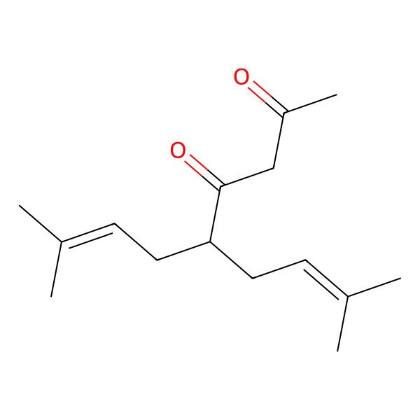 2D Structure of 8-Methyl-5-(3-methylbut-2-enyl)non-7-ene-2,4-dione