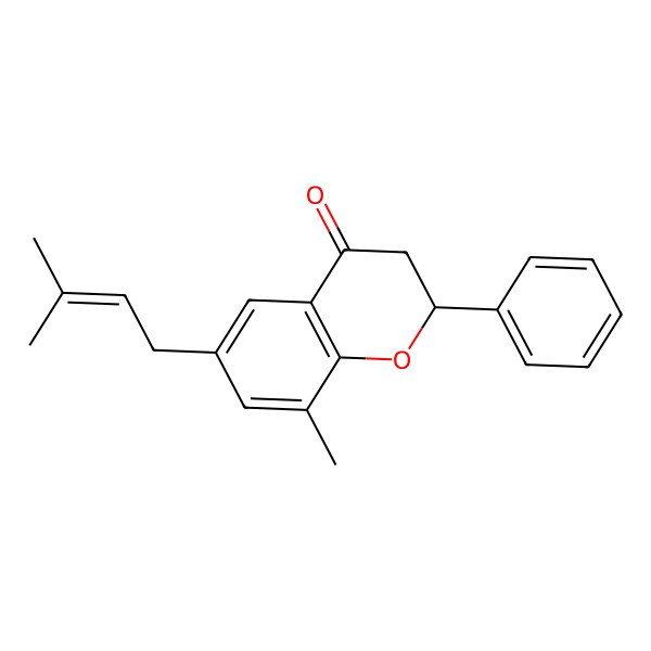 2D Structure of 8-Methyl-6-(3-methylbut-2-enyl)-2-phenyl-2,3-dihydrochromen-4-one