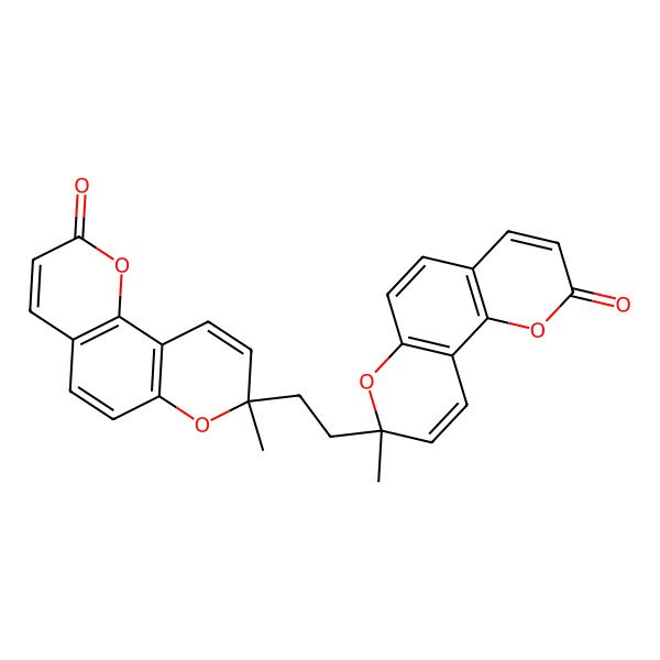 2D Structure of 8-Methyl-8-[2-(8-methyl-2-oxopyrano[2,3-f]chromen-8-yl)ethyl]pyrano[2,3-f]chromen-2-one