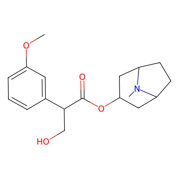 2D Structure of (8-Methyl-8-azabicyclo[3.2.1]octan-3-yl) 3-hydroxy-2-(3-methoxyphenyl)propanoate