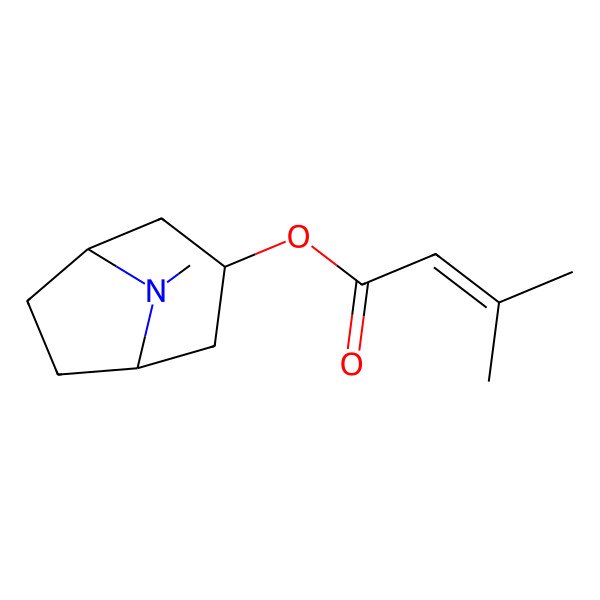 2D Structure of (8-Methyl-8-azabicyclo[3.2.1]octan-3-yl) 3-methylbut-2-enoate