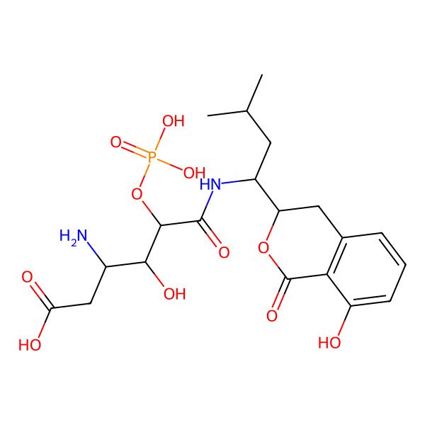 2D Structure of 8'-Phosphoamicoumacin B
