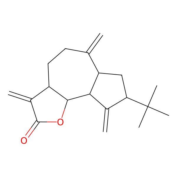 2D Structure of 8-Tert-butyl-3,6,9-trimethylidene-3a,4,5,6a,7,8,9a,9b-octahydroazuleno[4,5-b]furan-2-one
