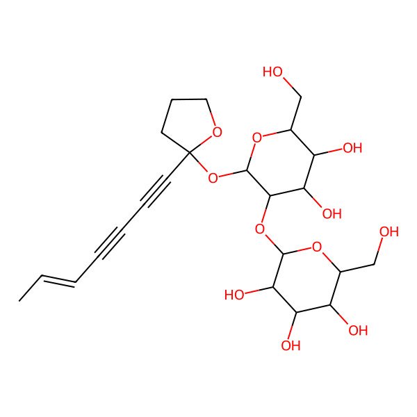 2D Structure of (2S,3R,4S,5S,6R)-2-[(2S,3R,4S,5S,6R)-2-[(2R)-2-[(Z)-hept-5-en-1,3-diynyl]oxolan-2-yl]oxy-4,5-dihydroxy-6-(hydroxymethyl)oxan-3-yl]oxy-6-(hydroxymethyl)oxane-3,4,5-triol