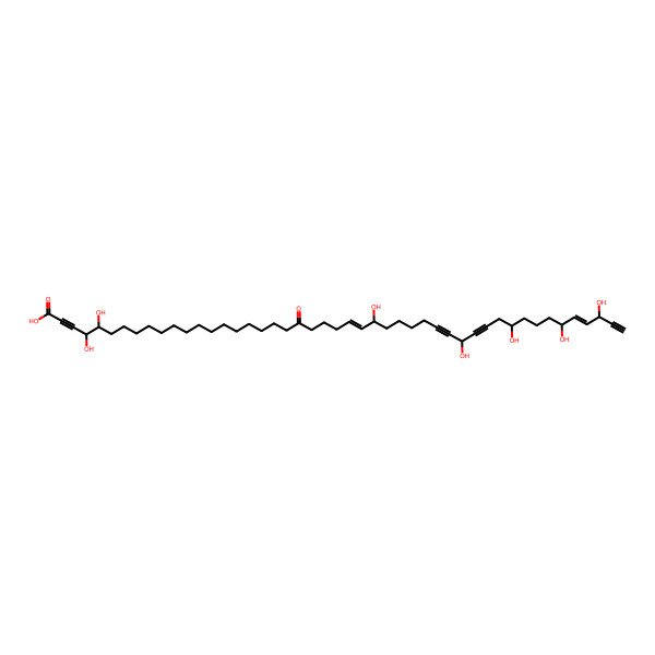2D Structure of (4R,5S,25E,27R,34R,38R,42R,43E,45S)-4,5,27,34,38,42,45-heptahydroxy-21-oxoheptatetraconta-25,43-dien-2,32,35,46-tetraynoic acid