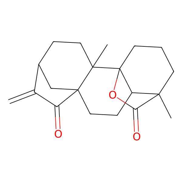 2D Structure of (1S,2S,5R,8R,11S,12R)-2,12-dimethyl-6-methylidene-16-oxapentacyclo[10.3.2.15,8.01,11.02,8]octadecane-7,17-dione