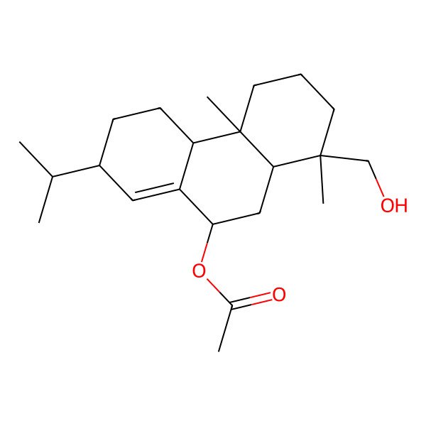 2D Structure of [1-(Hydroxymethyl)-1,4a-dimethyl-7-propan-2-yl-2,3,4,4b,5,6,7,9,10,10a-decahydrophenanthren-9-yl] acetate