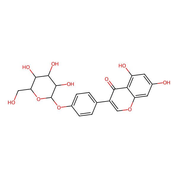 2D Structure of 5,7-dihydroxy-3-[4-[(2R,3R,4S,5R,6S)-3,4,5-trihydroxy-6-(hydroxymethyl)oxan-2-yl]oxyphenyl]chromen-4-one
