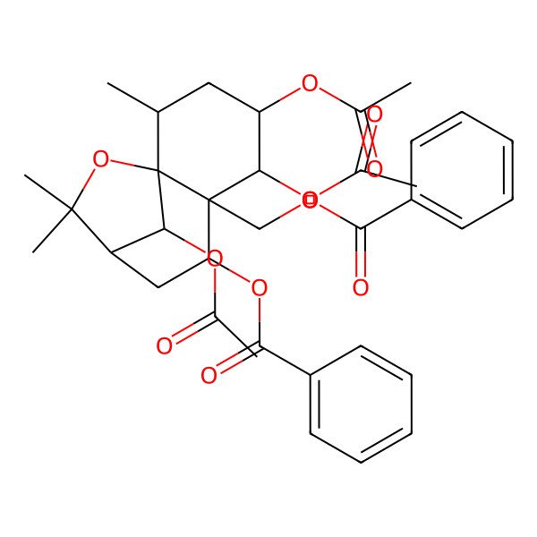 2D Structure of [(1S,2S,4R,5S,6R,7R,9R,12R)-4,5,12-triacetyloxy-7-benzoyloxy-2,10,10-trimethyl-11-oxatricyclo[7.2.1.01,6]dodecan-6-yl]methyl benzoate