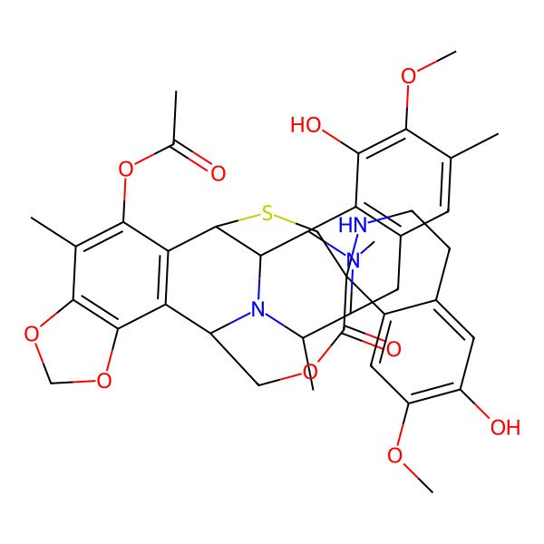 2D Structure of [(1R,2R,3R,11S,12S,14R,26R)-5,6'-dihydroxy-6,7'-dimethoxy-7,12,21,30-tetramethyl-27-oxospiro[17,19,28-trioxa-24-thia-13,30-diazaheptacyclo[12.9.6.13,11.02,13.04,9.015,23.016,20]triaconta-4(9),5,7,15,20,22-hexaene-26,1'-3,4-dihydro-2H-isoquinoline]-22-yl] acetate