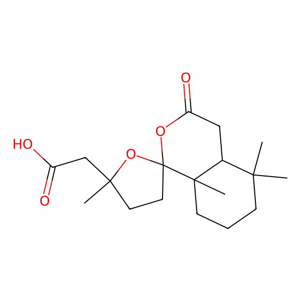 2D Structure of 2-[(1R,2'S,4aS,8aS)-2',5,5,8a-tetramethyl-3-oxospiro[4a,6,7,8-tetrahydro-4H-isochromene-1,5'-oxolane]-2'-yl]acetic acid