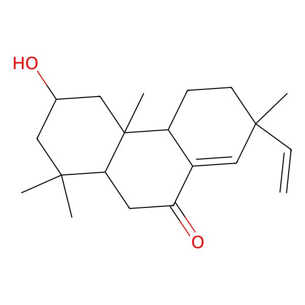 2D Structure of (3S,4aS,4bR,7R,10aS)-7-ethenyl-3-hydroxy-1,1,4a,7-tetramethyl-2,3,4,4b,5,6,10,10a-octahydrophenanthren-9-one