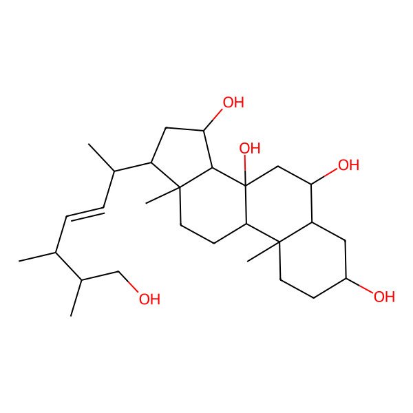 2D Structure of 17-(7-Hydroxy-5,6-dimethylhept-3-en-2-yl)-10,13-dimethyl-1,2,3,4,5,6,7,9,11,12,14,15,16,17-tetradecahydrocyclopenta[a]phenanthrene-3,6,8,15-tetrol