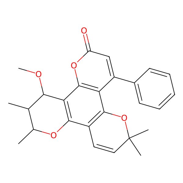 2D Structure of 18-Methoxy-10,10,16,17-tetramethyl-6-phenyl-3,9,15-trioxatetracyclo[12.4.0.02,7.08,13]octadeca-1(14),2(7),5,8(13),11-pentaen-4-one