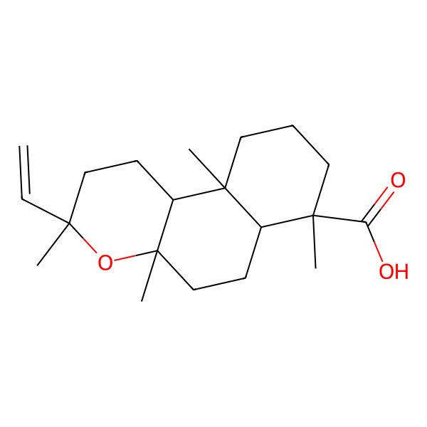 2D Structure of (3R,4aS,6aS,7R,10aR,10bS)-3-ethenyl-3,4a,7,10a-tetramethyl-2,5,6,6a,8,9,10,10b-octahydro-1H-benzo[f]chromene-7-carboxylic acid